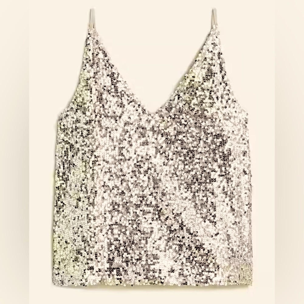 J Crew Carrie V-Neck Camisole in Sequin